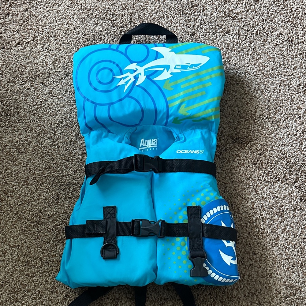 Aqua Vibrant Blue Shark Life Vest
